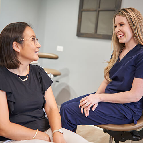 Dr. Black having a consultation with a patient