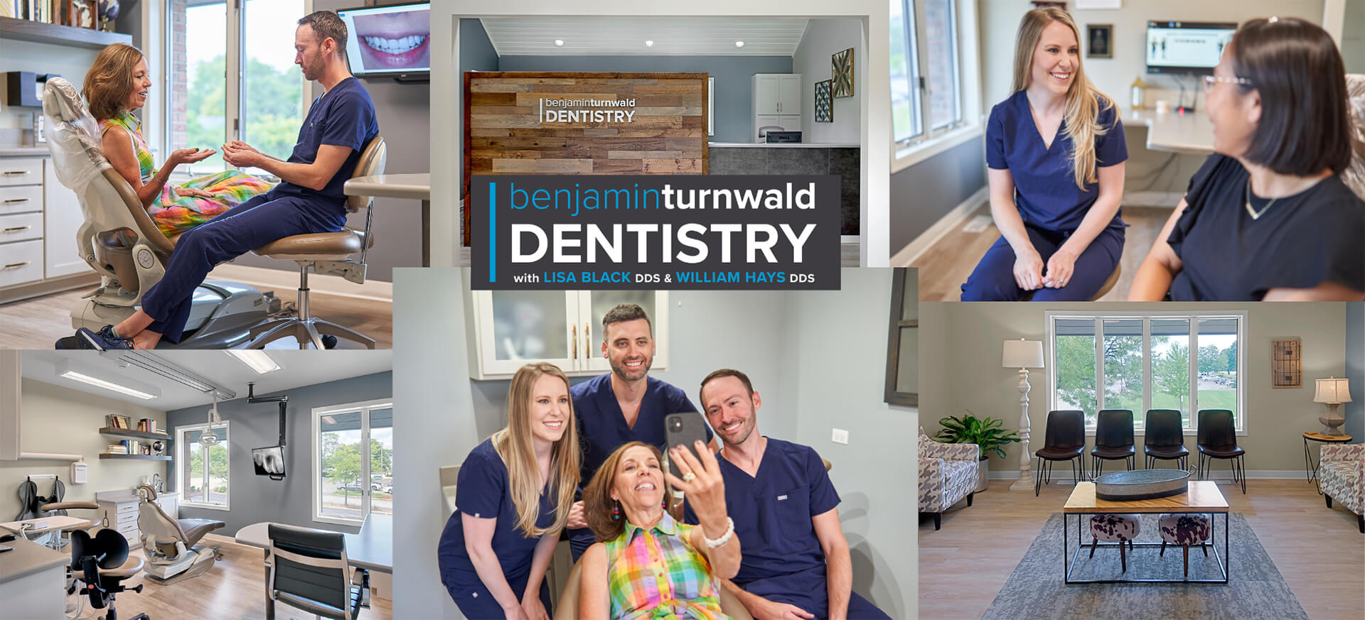 A collage of our dental office services